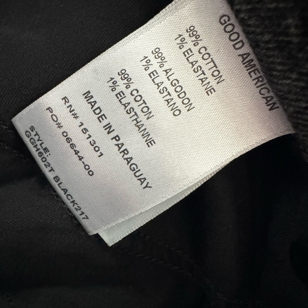 Good American Good Girlfriend High Rise Distressed Black Jeans Size 00/24 - Picture 8 of 12